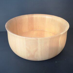 Vintage Made in Thailand Handcrafted Large 12" Teak Wooden Serving Bowl